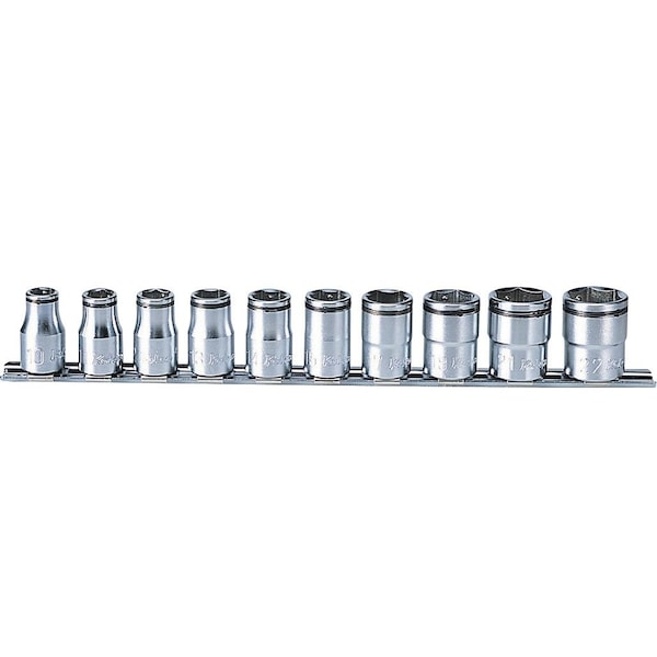 Ko-Ken Socket set 10-22mm Nut Grip 300mm 10 pieces 1/2 Sq. Drive RS4450M/10 - main